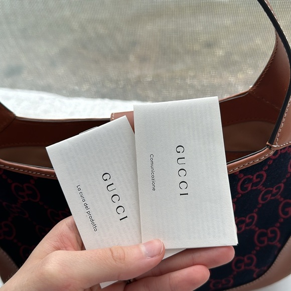 ✨ GUCCI Navy & Burgundy GG Supreme Small 'Jackie 1961' Bag - Picture 11 of 11